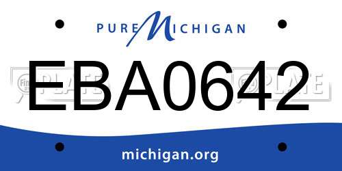 EBA0642 Michigan License Plate