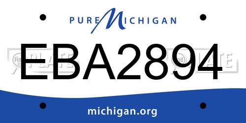 EBA2894 Michigan License Plate