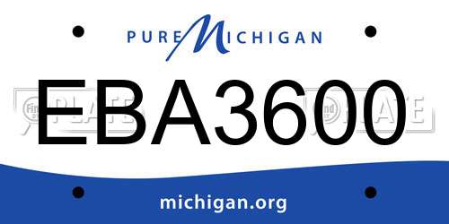 EBA3600 Michigan License Plate