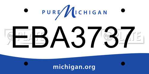 EBA3737 Michigan License Plate