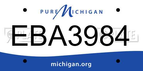 EBA3984 Michigan License Plate