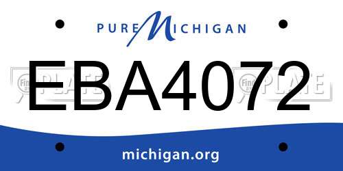 EBA4072 Michigan License Plate