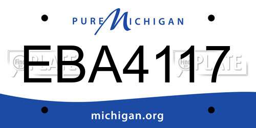 EBA4117 Michigan License Plate