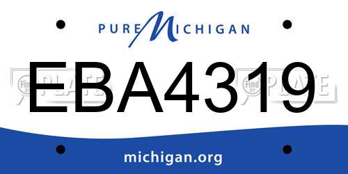 EBA4319 Michigan License Plate