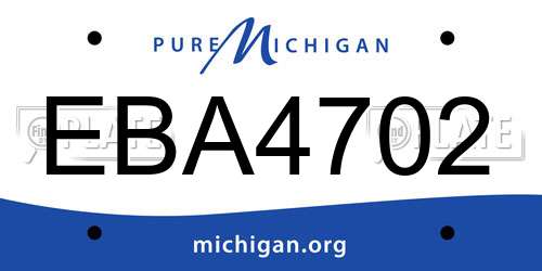 EBA4702 Michigan License Plate