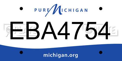 EBA4754 Michigan License Plate