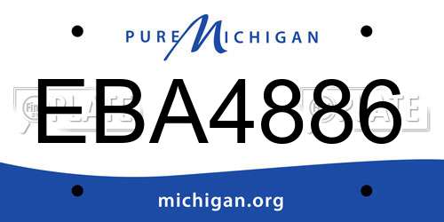 EBA4886 Michigan License Plate