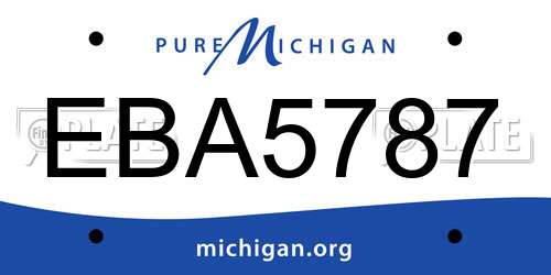 EBA5787 Michigan License Plate