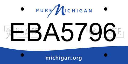 EBA5796 Michigan License Plate
