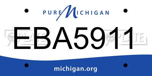 EBA5911 Michigan License Plate
