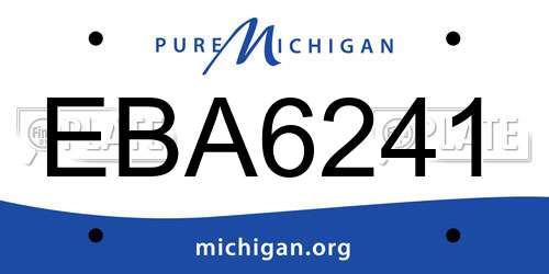 EBA6241 Michigan License Plate