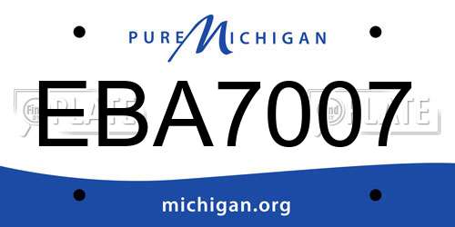 EBA7007 Michigan License Plate