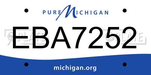 EBA7252 Michigan License Plate