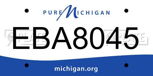 EBA8045 Michigan License Plate