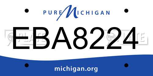 EBA8224 Michigan License Plate