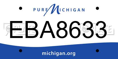 EBA8633 Michigan License Plate