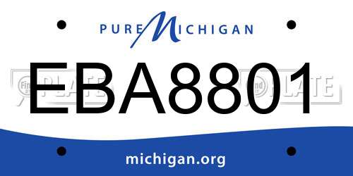 EBA8801 Michigan License Plate