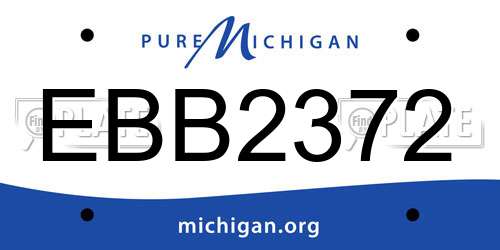 EBB2372 Michigan License Plate