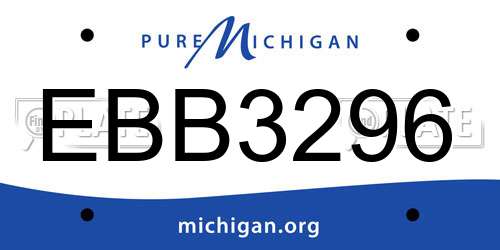 EBB3296 Michigan License Plate