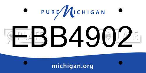 EBB4902 Michigan License Plate