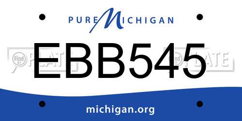 EBB545 Michigan License Plate