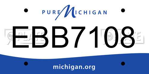 EBB7108 Michigan License Plate