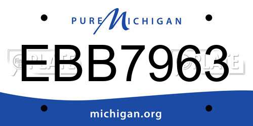 EBB7963 Michigan License Plate