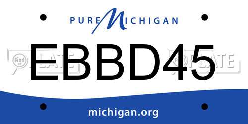 EBBD45 Michigan License Plate