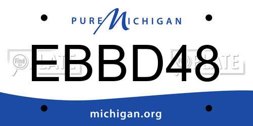 EBBD48 Michigan License Plate