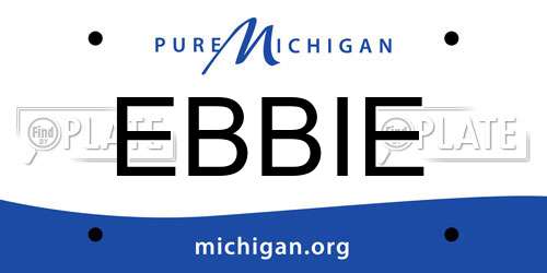 EBBIE Michigan License Plate