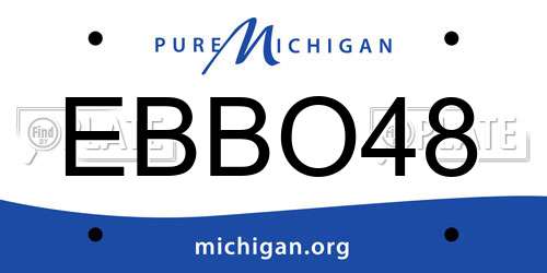 EBBO48 Michigan License Plate