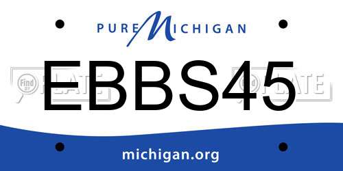 EBBS45 Michigan License Plate