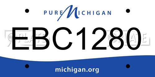 EBC1280 Michigan License Plate