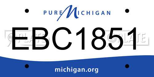 EBC1851 Michigan License Plate