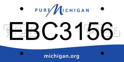EBC3156 Michigan License Plate