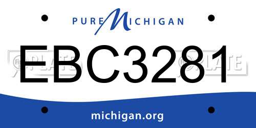 EBC3281 Michigan License Plate