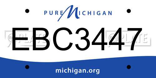 EBC3447 Michigan License Plate