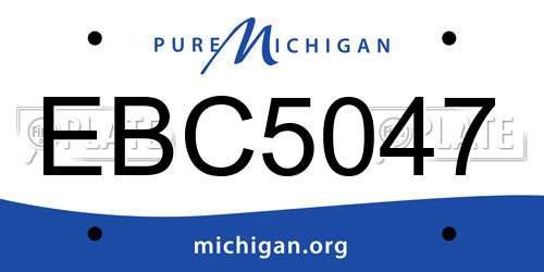 EBC5047 Michigan License Plate