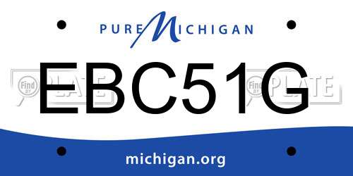 EBC51G Michigan License Plate