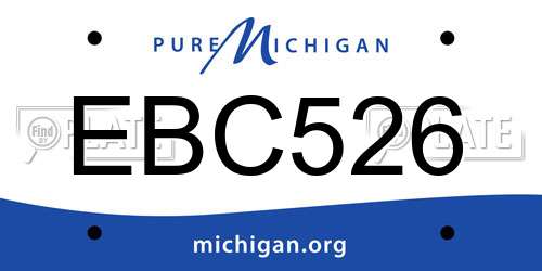 EBC526 Michigan License Plate
