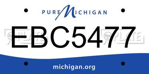 EBC5477 Michigan License Plate
