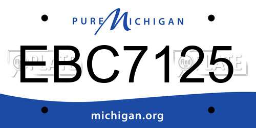 EBC7125 Michigan License Plate