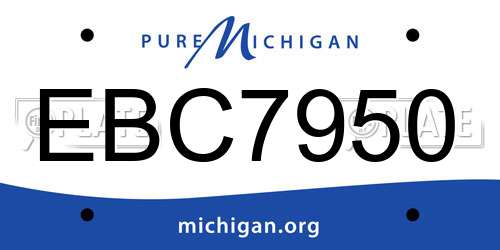 EBC7950 Michigan License Plate