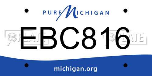 EBC816 Michigan License Plate