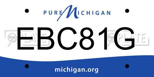 EBC81G Michigan License Plate