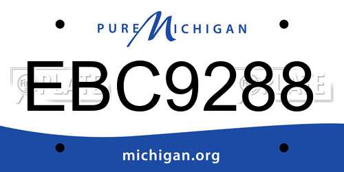 EBC9288 Michigan License Plate
