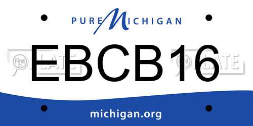 EBCB16 Michigan License Plate