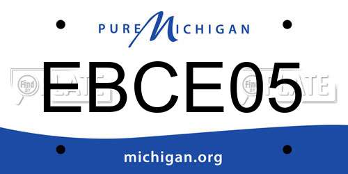 EBCE05 Michigan License Plate