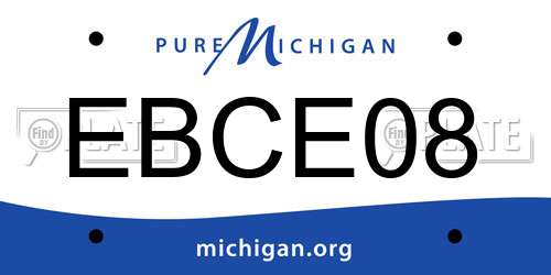 EBCE08 Michigan License Plate