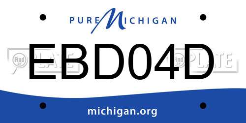 EBD04D Michigan License Plate